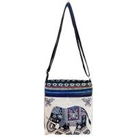 ราคา Ethnic style shoulder bag embroidered butterfly rabbit crossbody bag casual canvas bag cute phone bag (23418753161)