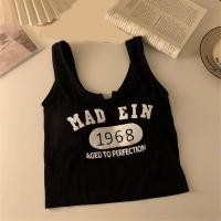 ราคา Summer Fashion Letter Print Sleeveless Casual Tank Women Summer Causal Crop Tops With Built In Bras Ladies Stylish Casual Tops (24330198707)