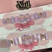ราคา เล็บเจลแท้ สีม่วงลูกแก้วแต่งลาย น่ารัก สีสวย เงางาม แถมฟรี กาว ตะไบ (24589966615)
