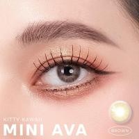 ราคา คอนแทคเลนส์ Mini Ava Gray Brown ยี่ห้อ Kitty kawaii ค่าสายตาปกติ 1000 (23441360080)