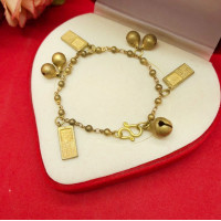 ราคา สร้อยข้อมืองานดิบทองเหลืองลายเม็ดพริกห้อยกระดิ่ง โทรศัพท์ แฟชั่น ความยาว 7 นิ้ว งานดิบยังไม่ได้ชุบ ทองเหลืองโบราณ พร้อมส่ง (24418285325)