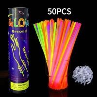 ราคา 100pcs พร้อมส่ง พร้อมขั้วต่อ แท่งไฟเรืองแสง 100แท่ง แท่งเรืองแสง ไฟเรืองแสง ของเล่นเรืองแสง (24122058128)
