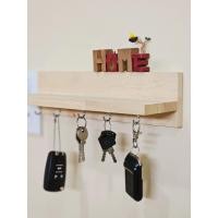 ราคา ที่แขวนกุญแจ มินิมอล ที่แขวนกุญแจงานไม้ ที่แขวนกุญแจไม้ยางพารางานดิบ ไม่ทำสี (23701475284)