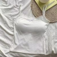 ราคา Y2k Knitted V Neck Camisole Slim fit Lace Trim Strappy Tank Tops Hottie Cotton Short Vest Summer Slim Elegant Camis (23902814936)