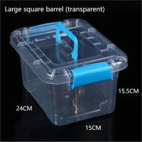 ราคา กล่องเก็บของแบบใส แบบพกพา วัสดุพลาสติก หนา มีฝาปิด เหมาะสำหรับเสื้อผ้าและของว่าง มีหลายขนาด กล่อง เก็บ (24457135082)