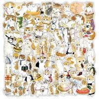 ราคา พร้อมส่ง สุนัขโกลเด้น japan CUTE แมว cat STICKER 50แผ่น กันน้ำ สติ๊กเกอร์ แว่นกันแดด KUSO ink painting (24035350008)