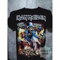 ราคา เสื้อยืดคอกลม สกรีนลาย IRON MAIDEN (7982972084)