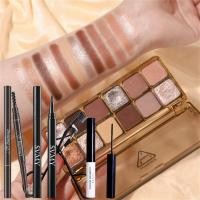 ราคา 5PCS Makeup Set BURJ KHALIFA Matte Pearl 12 Color eye shadow Palette Earth color cold tea brown Fine flicker Long lasting waterproof effect Eye shadow Curly mascara eye black Silky eyeliner Eyebrow pe