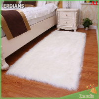 ราคา ERDIANS พรมกำมะหยี่ขนแกะนุ่มพรมข้างเตียงเทียมตกแต่งห้องนอนเบาะโซฟาสีขาวพรมขนสัตว์สีแดงห้องนั่งเล่น (22498679076)