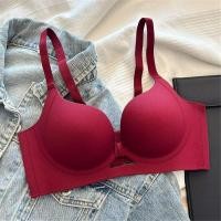 ราคา Whitgo Hollow Out Push Up Bra Solid Color Gathered Underwear For Woman Anti sagging Seamless Bra (24511732844)