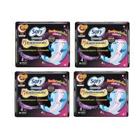 ราคา แพ๊คสุดคุ้ม 4 ห่อ โซฟี ผ้าอนามัย 4 ชิ้น รุ่นกลางคืน 29 ซม รุ่นขอบปกป้อง 22 ซม (23965684708)