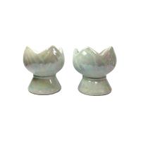 ราคา เชิงเทียนดอกบัวเซรามิค สีขาวมุข 2 ชิ้น (730608666)
