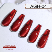 ราคา สีลูกแก้ว แคทอาย โทนแดงอำพันเลือดนก AGH Set สีเจล แบรนด์ AS (18526373908)