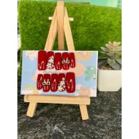 ราคา เล็บปลอมงานยาวสีแดงสวยขับผิว งานอะไหล่ดอกไม้โบว์สวยๆ (23732969963)