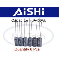 ราคา 1uF 400V คาปาซิเตอร์ 1 ชุด จำนวน6ชิ้น ตัว Capacitor 1uf400v 1uF 400Volt ตัวเก็บประจุ ตัวซี ตัวC ขนาด 6 3x12 ของแท้ 400V 1uF Capacitor 400v 1uf (16288560821)