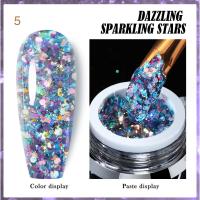 ราคา สีเจลกากเพชร สีทาเล็บเจลกลิตเตอร์ เนื้อแน่น สีเจลกลิตเตอร์ กากเพชรแน่นๆ แบบกระปุก Dazzing (21082895487)