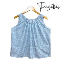 ราคา เสื้อคอกระเช้า ผ้านิ่มใส่สบาย เสื้อคอกระเช้าลายดอก คอกระเช้าคนแก่ (24414852699)