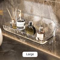 ราคา Acrylic Bathroom Rack Bathroom Toilet Punch free Wall mounted Washbasin Wall Cosmetics Storage Rack (24145299254)