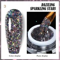 ราคา สีเจลกากเพชร สีทาเล็บเจลกลิตเตอร์ เนื้อแน่น สีเจลกลิตเตอร์ กากเพชรแน่นๆ แบบกระปุก Dazzing (21082895485)