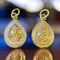 ราคา จี้พระพิฆเนส เลี่ยมล้อมเพชร สีประจำวันเกิด เทพแห่งโชคลาภ ความอุดมสมบูรณ์ (22457192274)