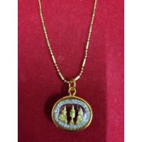 ราคา สร้อยคอ18นิ้วพร้อมจี้หลวงพ่อโตหลวงพ่อโสธรหลวงพ่อบ้านแหลมสามพี่น้องล้อมเพชรชุบทอง (19774409661)