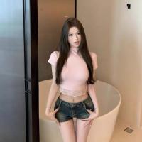 ราคา เสื้อครอปเรียบร้อย แขนสั้นคอสูง ผ้าลูกไม้สีขาว (24534589230)