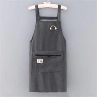 ราคา VIVOLILV Household Kitchen Cleaning Baking Cooking Cotton Plaid Long Sleeve Apron Womens Waterproof Oil Proof Coverall Adult Fashion (24259823518)