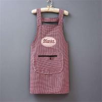 ราคา Kitchen Cleaning Apron Cartoon Household Cooking Baking Cottons Plaid Sleeveless Apron Womens Waterproof Oils Proof Kitchen Apron (24331037491)