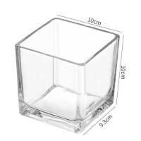 ราคา แจกันแก้ว ทรงสี่เหลี่ยมใสและลายกลม ใช้จัดดอกไม้หรือวางโชว์ (21385395601)