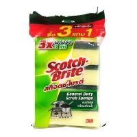 ราคา สก๊อตช์ ไบรต์ แผ่นใยขัดพร้อมฟองน้ำ 3 x 4 นิ้ว แพ็ค 3 แถม 1 3M (24418950930)