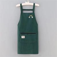 ราคา VIVOLILV Household Kitchen Cleaning Baking Cooking Cotton Plaid Long Sleeve Apron Womens Waterproof Oil Proof Coverall Adult Fashion (24259823521)