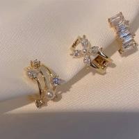 ราคา KISSCAT Elegant Korean Diamond Zircon Ear Cuff Star Fashion Jewelry Pearl Ear Clip Ear Bone Clip Clip Earrings Cartilage Clip (9228552495)