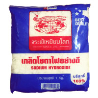 ราคา โซดาไฟ โซดาไฟเกล็ดอย่างดี ตราจระเข้เหยียบโลก ขจัดท่ออุดตัน แก้ส้วมตัน ตราจระเข้ บรรจุ 1Kg (24601545498)