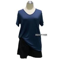 ราคา 081 เสื้อยืดเรย่อน คอวี อก 36 46 สีพื้น มีกระเป๋า สาวอวบใส่ได้ ผ้านุ่มยืดใส่สบาย (17287357619)