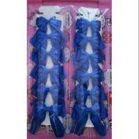 ราคา โบว์นักเรียน ติดผม6แฉก2ชั้นสีน้ำเงิน (16099905696)