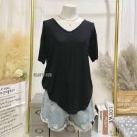 ราคา 081 เสื้อยืดเรย่อน คอวี อก 36 46 สีพื้น มีกระเป๋า สาวอวบใส่ได้ ผ้านุ่มยืดใส่สบาย (17287357621)