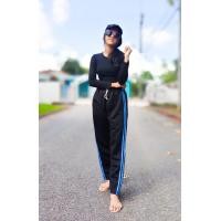 ราคา กางเกงวอร์มแถบข้าง สีฟ้า ใส่สบาย ฟรีไซต์เอว 28 38 สะโพก36 46 กางเกงวอร์มผู้ชาย กางเกงวอร์มผู้หญฺิง (15643726495)