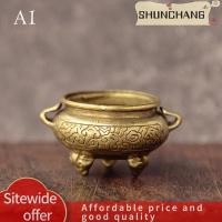 ราคา SHUNCHANG กระถางธูปทองเหลืองขนาดเล็กลายดอกบัว Jiuding (24239412291)
