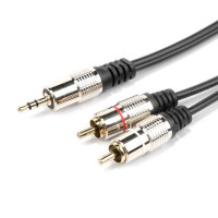 ราคา 1 5M 3M 5M 10M 3 5มม ถึง2สายสัญญาณเสียง RCA สำหรับโทรศัพท์หูฟังลำโพงสีดำ3 5มม แจ็คสเตอริโอ2 RCA ชาย Aux สายเคเบิ้ล Audio (10760103888)