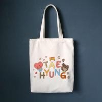 ราคา Totebag BTS kpop ผ้าใบเกาหลี jungkook Jimin taehyung (20576606592)