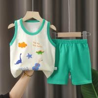 ราคา Local Stock DXSS 2PCS Children Sets Casual Baby Cotton Sleeveless T Shirts Shorts Tank Top Baby Boy Clothing Set Infant Baby Boy Clothes Suits (23911921922)
