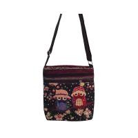 ราคา Ethnic style shoulder bag embroidered butterfly rabbit crossbody bag casual canvas bag cute phone bag (23418753167)
