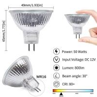 ราคา หลอดฮาโลเจน MR16หรี่แสงได้ไฟ12V 220V 20W 35W 50W 2700 3000K หลอดไฟฮาโลเจนจุดแสงอุ่นสีขาวกระจกใสในร่ม (23345291846)
