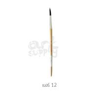 ราคา พู่กันสีน้ำกลมขนดำ สง่า มะยุระ เบอร์0 12 (9129711869)