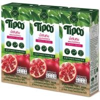 ราคา เเพ็ก3 TIPCO น้ำทับทิม Pomegranate Mixed fruits juice 100 ขนาด 200 ml (24559333019)