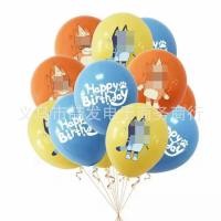 ราคา clu Bluey Theme kids birthday party decorations banner cake topper balloon set supplies ulc (21634275435)