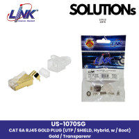 ราคา LINK US 1070SG CAT 6A RJ45 GOLD PLUG UTP SHIELD Hybrid w Boot Gold Transparenr (23730815843)