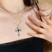 ราคา สร้อยคอจี้ไม้กางเขนเพชรเทียมสีดำฝังโกธิคสำหรับผู้หญิงสวยเท่เท่แฟชั่นอินเทรนด์สร้อยโชคเกอร์โซ่ไหปลาร้า (23523398425)