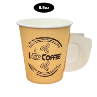 ราคา แก้วกระดาษแบบมีหูจับ 6 5 oz แก้วกระดาษกาแฟ แก้วกระดาษพิมพ์ลาย แพ็ค 50ใบ (23695390406)