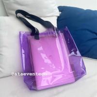 ราคา 10 สี PVC Tote Bag กระเป๋าใสสะพายข้าง (18841691186)